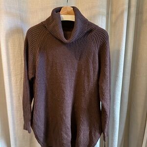 Cozy Brown Turtleneck Sweater Dress